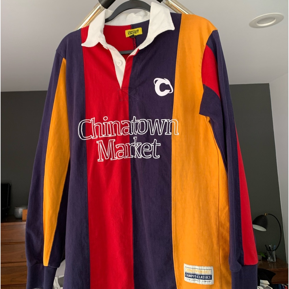 Chinatown market long sleeve shirt with collar, Medium